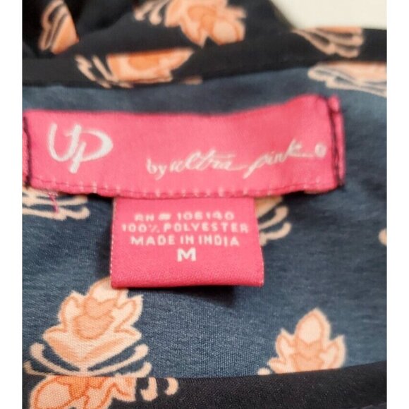 Ultra Pink Size M Black and Orange Floral Boho Side Zip Dress - Picture 13 of 14